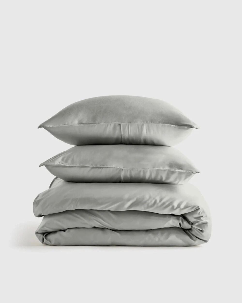 New Quince Organic Bamboo Visose King/ Cal King Duvet Cover 3Pc Set Eucalyptus